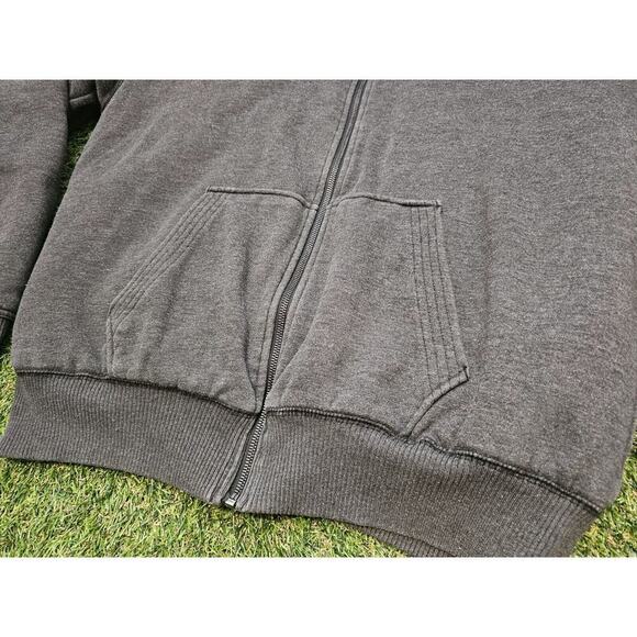 Fox Hoodie Men’s XL Sasquatch Full Zip Sweatshirt Gray Faux Fur Lined Racing - Picture 2 of 5